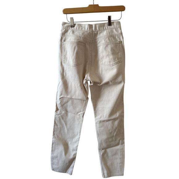 LL Bean Rigid Denim Straight Leg Jeans Off White 4P - Picture 2 of 4